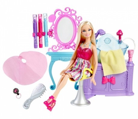 Детская игрушка Barbie Барби Фантастические волосы с набором Салон красоты