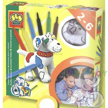 Детская игрушка Ses Собачка для раскрашивания с фломастерами 