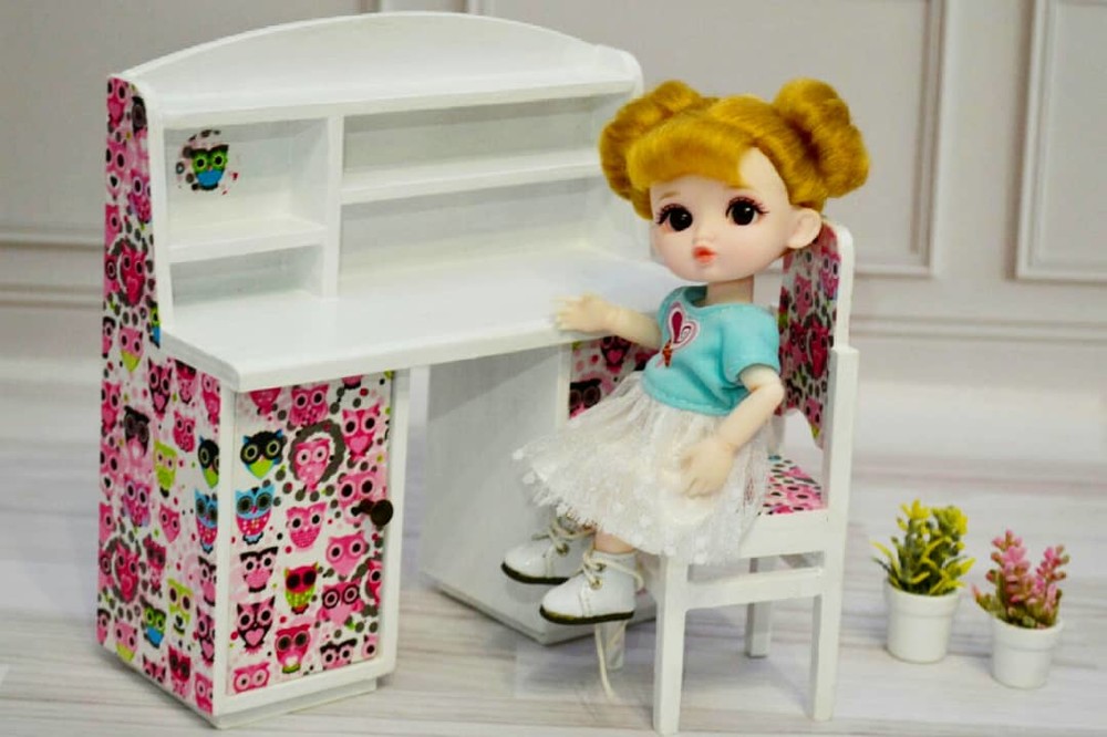 Мебель для кукол стол письменный со стулом фото №1