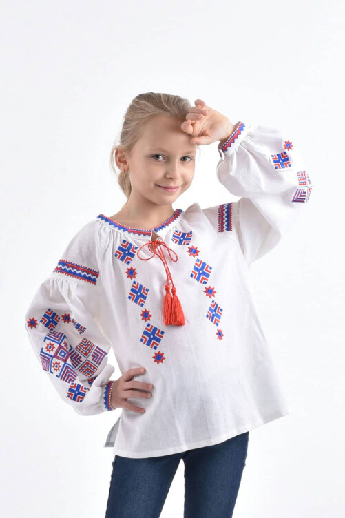 Вишиванка для дівчинки "ромби косач" фото №1