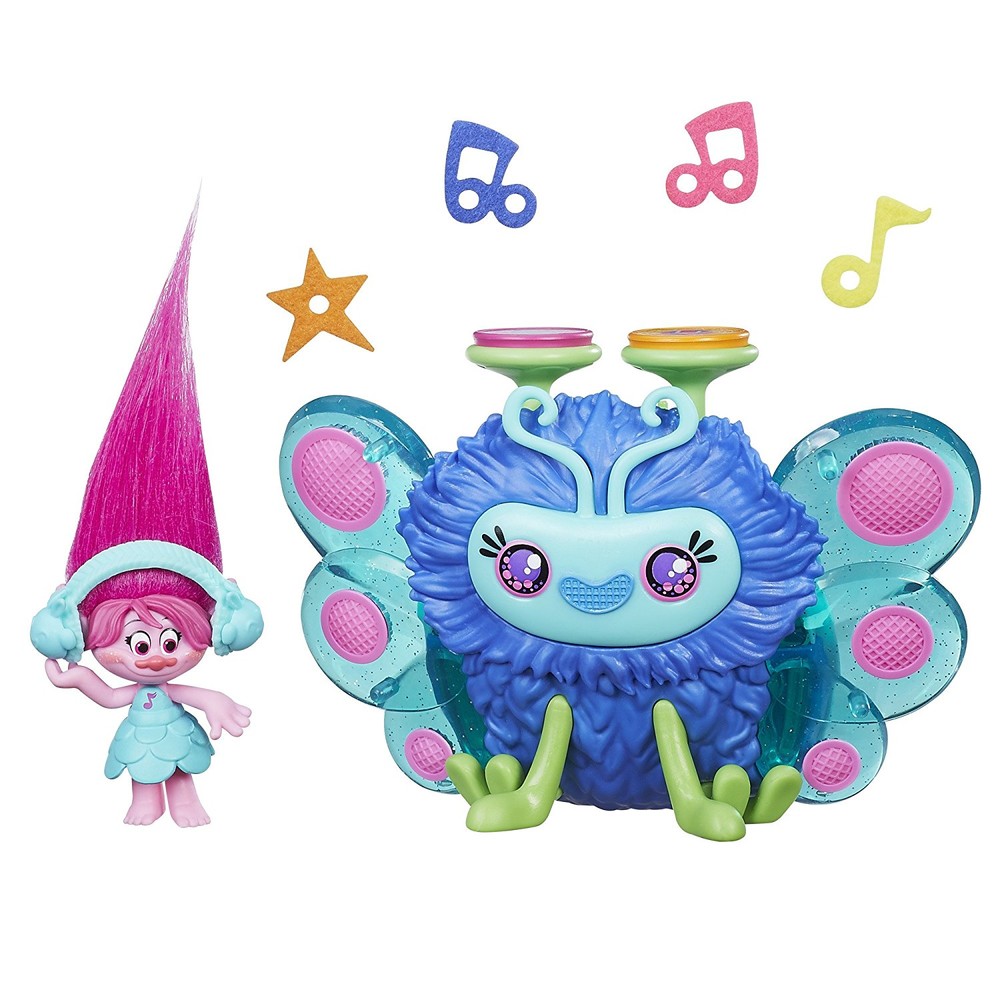 Dreamworks коллекционная фигурка тролль розочка с музыкальным жуком поппи trolls poppy wooferbug bea фото №1
