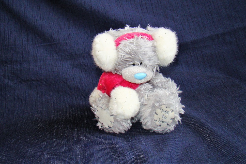Игрушка мягкая мишка teddy 13 см в наушниках фото №1