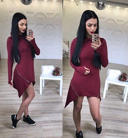 Крутое платье-туника с отстегивающимся хвостом на молнии фото №1