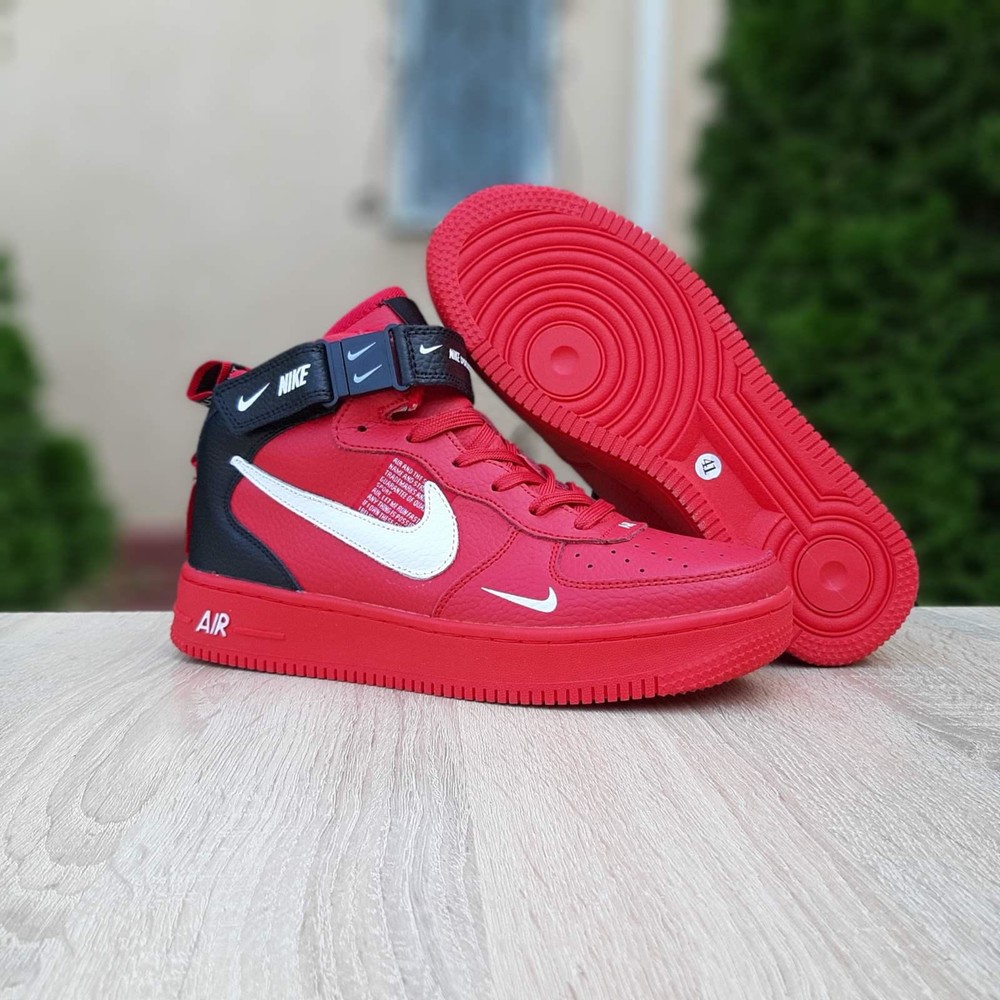 Nike air force 1 07 lv8 mid red on sale