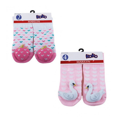 Детские носочки с погремушкой и антискользящим покрытием. Польша.