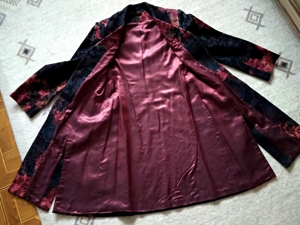 36-38р. дизайнерский джинсовый плащ с бархатным напылением фото №2