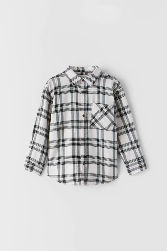 Новая рубашка в клетку zara 164 рост xs s фото №1