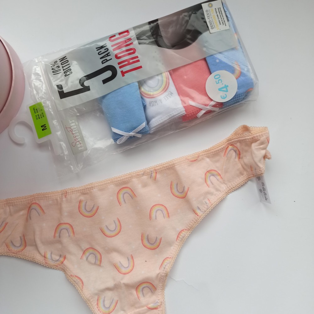 Трусы цветные модель thong primark 5 шт 12-14 m фото №1