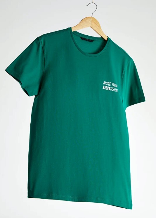 Зеленая мужская футболка lc waikiki/лс вайкики more than usual. фирменная турция фото №1