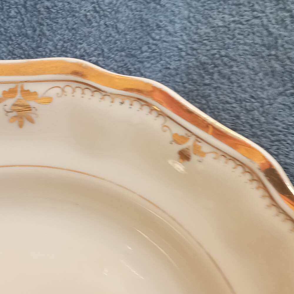 Фарфоровая тарелка фигурная рельефная 25 см. позолота коростень винтаж 1957-1960-е гг. н111 фото №10