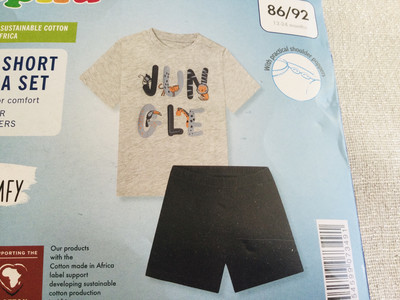 Lupilu Німеччина Літня піжама 86-92, дитячий комплект. Джунгли. футболка і шортики 100% Бавовна,