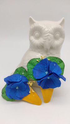 Заколочки гортензії Bee_Handyman сині hand made