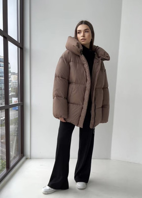 Підліткова зимова куртка для дівчинки Розмір 146, 152, 158, 164 мокко