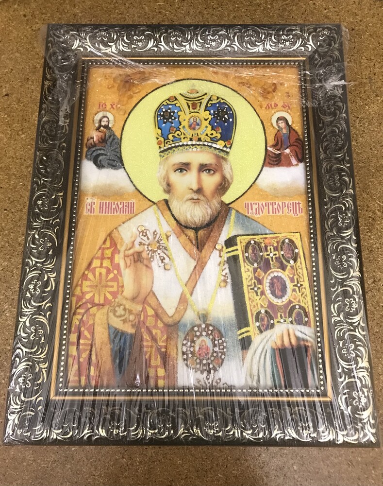 Икона из янтаря свт. николай чудотворец фото №1