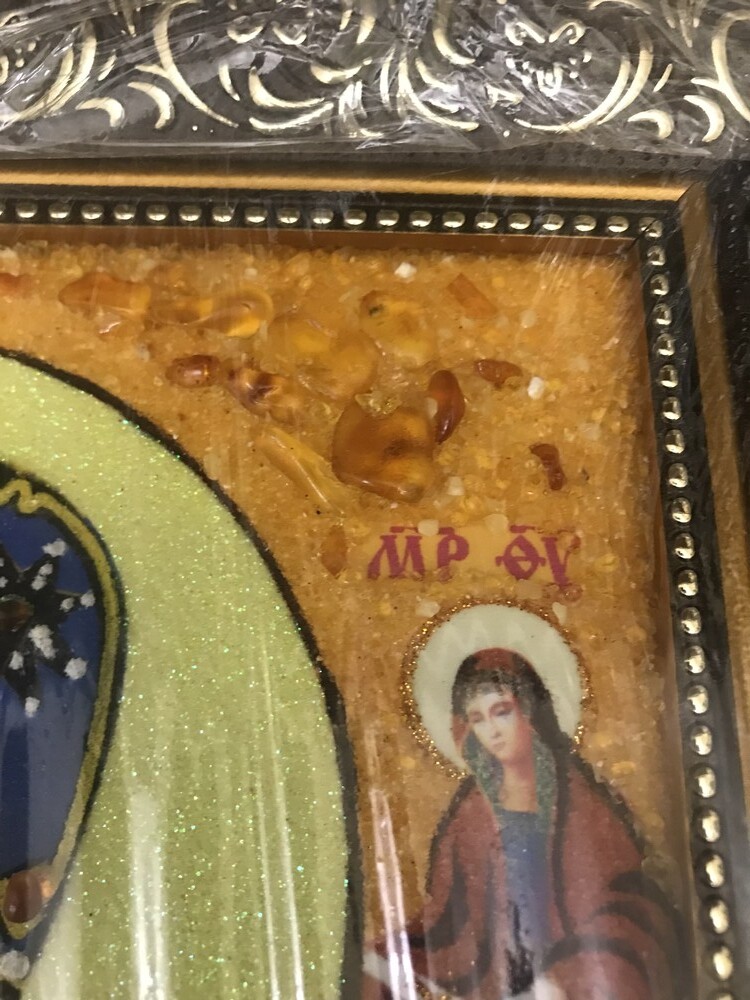 Икона из янтаря свт. николай чудотворец фото №2