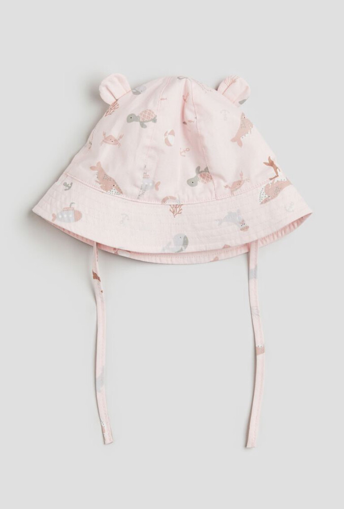 Рожева котонова панама з вушками від h&m на 1-2 и 2-4 года фото №1