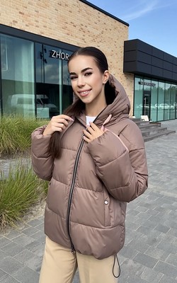 Підліткова зимова куртка для дівчинки Розмір 146, 152, 158, 164 мокко