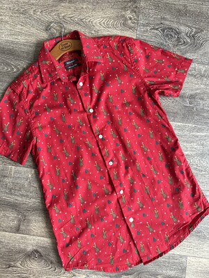 Стильна сорочка з новорічним принтлм XXS XS