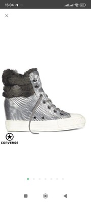 Converse us6. 36.5p срібляста шкіра на пральна! Снікерси
