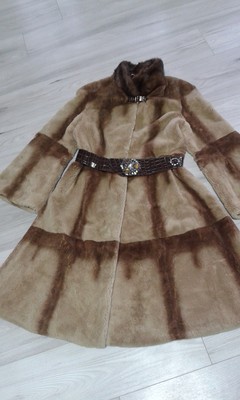 Фабричная красивая шуба из стриженного бобрика+норка р. 14-16. Возможен наложенный платеж.